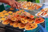 Thailand | , fresh food at Taling Chan floating market